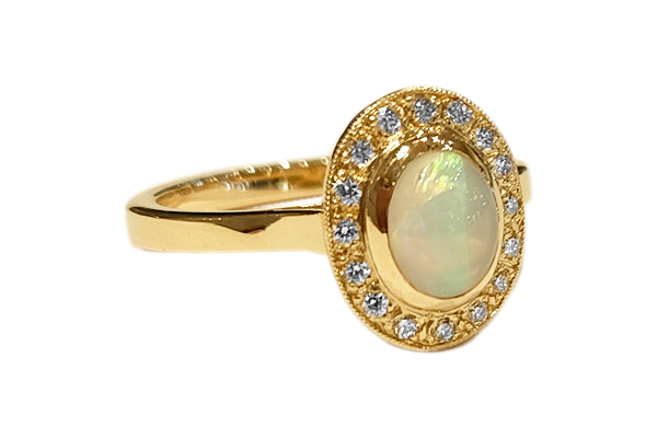 Opal and Diamond Cluster Ring - CJ Vinten Jewellers | Leigh-on-Sea, Essex